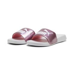 Klapki damskie Puma Popcat 20 Girlpower. Białe klapki Puma, bez wzorów, z materiału, bez obcasa, bez zapięcia. Za 149.00 zł.