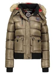 Geographical Norway Kurtka zimowa "Bugs" w kolorze khaki rozmiar: XL. Brązowe kurtki Geographical Norway, na zimę, xl, bez wzorów, prążkowane, bez kaptura. Za 274.95 zł.