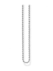 Thomas Sabo Srebrny naszyjnik - dł. 80 cm rozmiar: 40 cm. Szare naszyjniki thomas sabo, z materiału, srebrne. Za 119.95 zł.