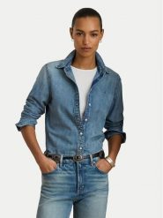 LAUREN RALPH LAUREN Koszula jeansowa 200P08166001 Niebieski Straight Fit. Niebieskie koszule Lauren Ralph Lauren, xxl, bez wzorów, z bawełny, bez kołnierzyka, bez ramiączek. Za 729.99 zł.