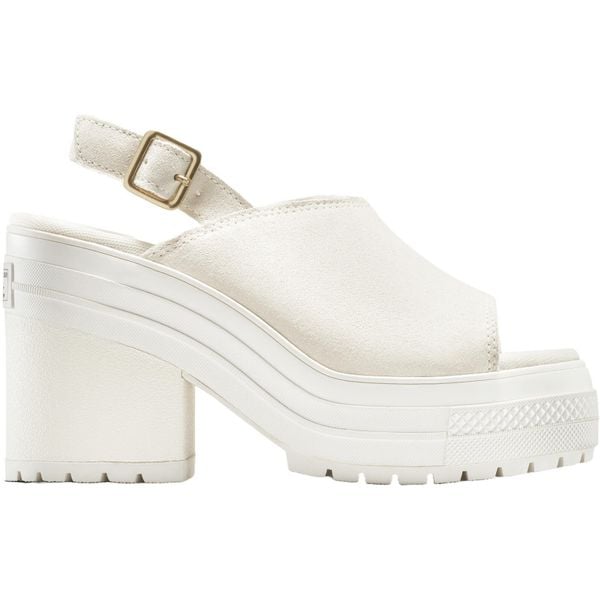 Sandały damskie Converse Chuck 70 De Luxe Heel Mule. Brązowe sandały Converse, bez wzorów, z materiału, bez obcasa, bez zapięcia. Za 516.35 zł.