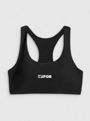 4F Góra od bikini damska - czarna XL. Czarne bikini 4f, bez wzorów, z materiału, sportowe. Za 79.99 zł.