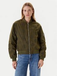 Guess Kurtka bomber W5YL08 WHDK2 Khaki Regular Fit. Brązowe kurtki Guess, xs, z aplikacjami, z syntetyku, bez kaptura. Za 559.99 zł.