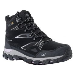 Damskie Buty Do Chodzenia Holcombe III. Czarne buty trekkingowe Regatta, bez wzorów, bez zapięcia, trekkingowe. Za 316.99 zł.