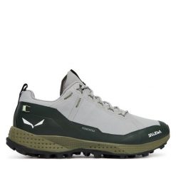 Trekkingi Salewa. Szare buty trekkingowe Salewa, bez wzorów, bez zapięcia, trekkingowe. Za 699.99 zł.