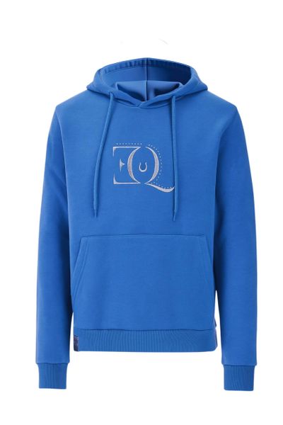 Bluza jeździecka Dream Equus. Niebieskie bluzy EQUUS BRAND, na lato, s, bez wzorów, z bawełny, eleganckie, bez ramiączek, z kapturem. Za 74.99 zł.