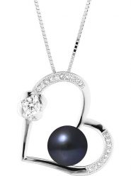 Pearline Srebrny naszyjnik z zawieszką - dł. 42 cm rozmiar: onesize. Czarne naszyjniki Pearline, z materiału, z perłą, srebrne. Za 217.99 zł.