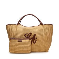 Torebka Emporio Armani. Brązowe shopper bag Emporio Armani, bez wzorów, bez dodatków. Za 1,799.00 zł.