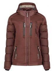 Geographical Norway Kurtka zimowa "Beachwood" w kolorze brązowym rozmiar: M. Brązowe kurtki Geographical Norway, na zimę, m, z aplikacjami, z puchu, bez kaptura. Za 275.40 zł.