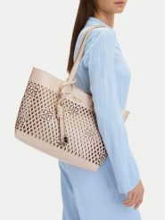 Nine West Torebka CEO-Bleeker Petal-LDA8699A Beżowy. Brązowe shopper bag Nine West, bez wzorów, ze skóry, bez dodatków. Za 269.99 zł.