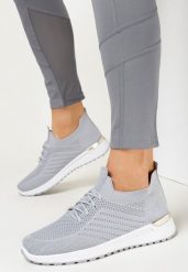 Szare Buty Sportowe z Perforacją i Metaliczną Wstawką Marijose. Szare buty sportowe lifestyle Born2be, bez wzorów, sportowe, bez zapięcia. W wyprzedaży za 71.99 zł.