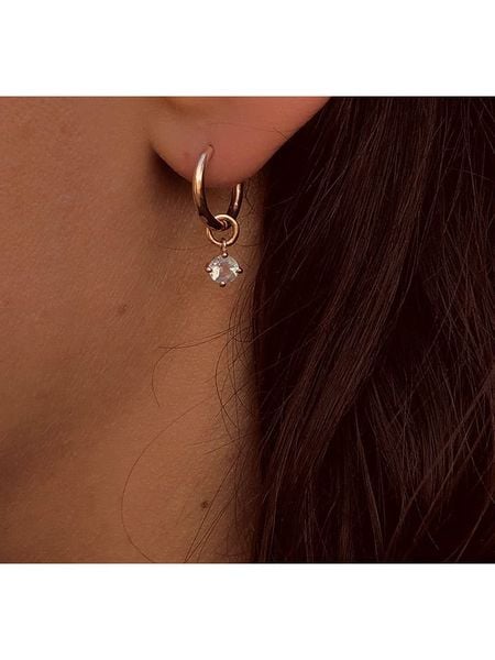 Les Petites Précieuses Pozłacane kolczyki-kreole z kwarcem rozmiar: onesize. Różowe kolczyki Les Petites Précieuses, z kwarcem, pozłacane. Za 107.45 zł.