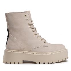 Trapery Steve Madden. Brązowe traperki Steve Madden, bez wzorów, bez obcasa, bez zapięcia. Za 699.99 zł.