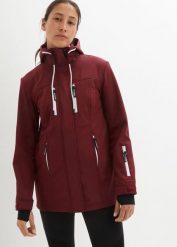 Kurtka softshell, z materiału odpychającego wodę. Czarne kurtki bonprix, bez wzorów, z softshellu, bez kaptura. Za 299.99 zł.