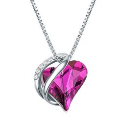 Rafaela Donata Naszyjnik srebrny Serce srebro wysokiej próby zdobiony kryształkami Swarovski® srebrny Naszyjniki 1 ct Damski. Szare naszyjniki Rafaela Donata, z materiału, z ametystem, srebrne. Za 719.99 zł.