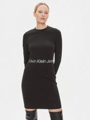 Calvin Klein Jeans Sukienka codzienna Logo Elastic J20J222518 Czarny Regular Fit. Czarne sukienki Calvin Klein Jeans, na co dzień, xxs, bez wzorów, z jeansu, bez kołnierzyka, bez ramiączek, proste. Za 249.99 zł.