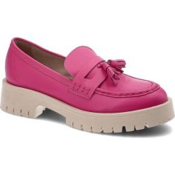 Różowe Mokasyny Chebello Wygodne Skórzane Buty. Czerwone mokasyny CheBello, bez wzorów. Za 379.00 zł.