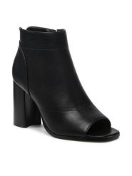 Jenny Fairy Botki WYL2875-1 Czarny. Czarne botki Jenny Fairy, bez wzorów, ze skóry, bez obcasa, na słupku, bez zapięcia. Za 79.99 zł.