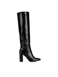 MEXX Kozaki MI001805743W Czarny. Czarne kozaki Mexx, bez wzorów, ze skóry, bez obcasa, na słupku, bez zapięcia. Za 449.99 zł.