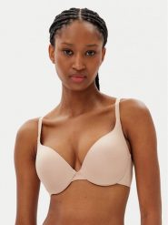 Hunkemöller Biustonosz push-up Smooth 206742 Beżowy. Brązowe biustonosze Hunkemöller, bez wzorów, z syntetyku. Za 119.99 zł.