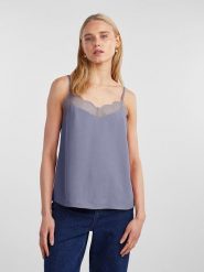 Pieces Top "Pctiffany" w kolorze fioletowym rozmiar: XS. Różowe topy Pieces, xs, bez wzorów, z koronki, bez kołnierzyka, bez ramiączek. Za 55.95 zł.