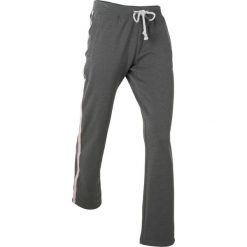 Spodnie sportowe z haftem, długie bonprix szary melanż. Spodnie dresowe marki Nike. Za 89.99 zł.