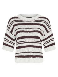 MOSS COPENHAGEN Sweter "Hannalie" w kolorze brązowo-kremowym rozmiar: S/M. Brązowe swetry Moss Copenhagen, m, bez wzorów, z bawełny, bez ramiączek. Za 149.66 zł.