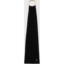 Tommy Hilfiger szalik damski kolor czarny gładki. Czarne szaliki i kominy Tommy Hilfiger, bez wzorów, z dzianiny. Za 359.99 zł.