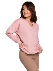 Be Wear Bluza w kolorze jasnoróżowym rozmiar: XL. Różowe bluzy Be Wear, xl, z aplikacjami, bez ramiączek, bez kaptura. Za 101.23 zł.