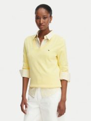 Tommy Hilfiger Sweter WW0WW40098 Żółty jasny Regular Fit. Żółte swetry Tommy Hilfiger, s, bez wzorów, z syntetyku, bez ramiączek. Za 409.99 zł.