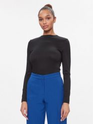 JDY Bluzka Filipa 15305339 Czarny Slim Fit. Czarne bluzki JDY, xs, bez wzorów, z syntetyku, bez kołnierzyka, bez ramiączek. Za 79.99 zł.