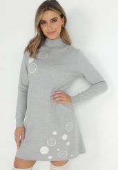 Jasnoszara Tunika Dzianinowa z Golfem Crose. Szare tuniki Born2be, m, bez wzorów, z dzianiny, klasyczne, bez kołnierzyka, bez ramiączek. W wyprzedaży za 93.74 zł.