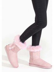 Blackfield Botki zimowe "Chuckson" w kolorze jasnoróżowym rozmiar: 36. Różowe botki Blackfield, bez wzorów, z materiału, bez obcasa, bez zapięcia. Za 109.00 zł.