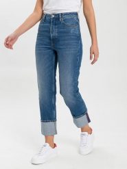 Cross Jeans Dżinsy "Brooke 010" - Straight fit - w kolorze niebieskim rozmiar: W28. Niebieskie jeansy Cross Jeans, z aplikacjami, z jeansu, klasyczne, z podwyższonym stanem. Za 105.14 zł.