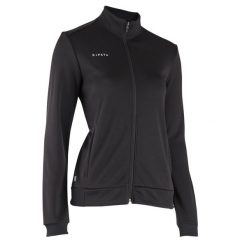 Bluza treningowa do piłki nożnej damska Kipsta Essential. Czarne bluzy KIPSTA, l, bez wzorów, z elastanu, bez kaptura, na fitness i siłownię. Za 89.99 zł.