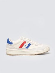 Sneakersy damskie ze skórzanymi wstawkami beżowe TT274161 801. Brązowe buty sportowe lifestyle BIG STAR, z aplikacjami, z gumy, klasyczne, z okrągłym noskiem, bez zapięcia. Za 179.99 zł.