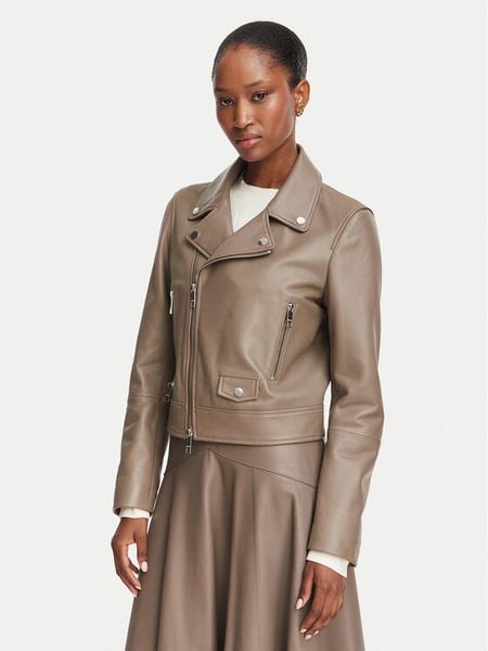 BOSS Kurtka skórzana Sayuri 50548471 Brązowy Regular Fit. Brązowe kurtki Boss, bez wzorów, ze skóry, bez kaptura. Za 2,294.99 zł.