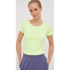 4F t-shirt damski kolor zielony. Zielone t-shirty 4f, bez wzorów, z dzianiny, bez kołnierzyka, bez ramiączek. Za 49.99 zł.