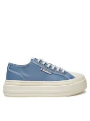Tommy Jeans Trampki Foxing EN0EN02713 Niebieski. Niebieskie trampki Tommy Jeans, bez wzorów, z jeansu, bez zapięcia. Za 329.99 zł.