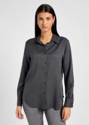 LEE DAMSKA KOSZULA POCKETLESS SHIRT DARK MUTED GRAY 112355196 LI39008531. Szare koszule Lee, s, bez wzorów, bez kołnierzyka, bez ramiączek. Za 179.99 zł.