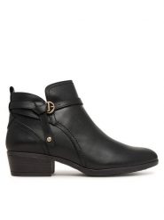 Pikolinos Botki Doroca W1U-8901C1 Czarny. Czarne botki Pikolinos, bez wzorów, ze skóry, bez obcasa, na słupku, bez zapięcia. Za 759.99 zł.