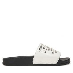 Klapki Liu Jo. Białe klapki Liu Jo, bez wzorów, bez obcasa, bez zapięcia. Za 169.99 zł.