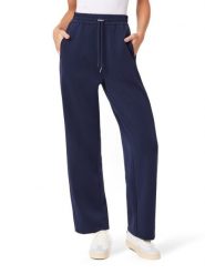 Scotch & Soda Spodnie w kolorze granatowym rozmiar: L. Niebieskie spodnie materiałowe Scotch & Soda, bez wzorów, z materiału, z podwyższonym stanem. Za 196.70 zł.