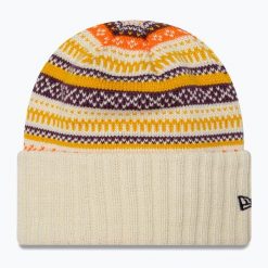 Czapka zimowa damska New Era Rail Isle Cuff Knit Beanie. Brązowe czapki zimowe New Era, bez wzorów. Za 129.99 zł.