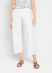 Dżinsy rybaczki ze stretchem (2 pary). Niebieskie jeansy bonprix, bez wzorów, z jeansu. Za 169.99 zł.