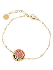 MOODE Bransoletka "Justine" z elementem ozdobnym rozmiar: onesize. Żółte bransoletki MOODE, ze stali. Za 39.99 zł.