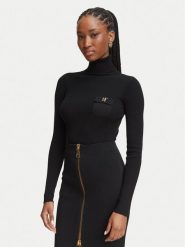 Elisabetta Franchi Golf MK-05B-66E2-V350 Czarny Slim Fit. Czarne swetry Elisabetta Franchi, bez wzorów, z lyocellu, bez ramiączek. Za 1,499.00 zł.