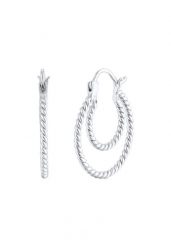 Elli Damskie kreole Twisted Elegant ze srebra próby 925 Sterling Silver Kolczyki koła 1 ct. Szare kolczyki Elli, srebrne. Za 248.99 zł.
