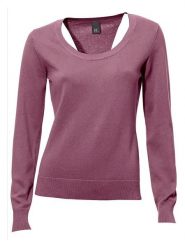 Heine Sweter w kolorze fioletowym rozmiar: 40. Różowe swetry Heine, bez wzorów, z bawełny, bez ramiączek. Za 78.99 zł.