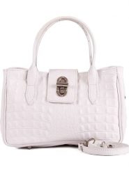 Lia Biassoni Skórzana torebka w kolorze białym - 26 x 17 x 12 cm rozmiar: onesize. Białe torebki klasyczne Lia Biassoni, bez wzorów, z materiału, przez ramię, bez dodatków. Za 237.95 zł.